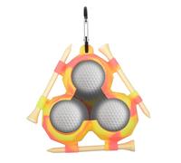 Golf Ball Holder, Golf Ball Silicone Cover - Soft Silicone Protective Cover for 3 Balls | Portable Golf Accessories, Golf Ball Protector Carrier for Golfers and Golf Enthusiasts, Yellow and red