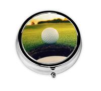 Golf Ball HoleMeta Pill Box 3 Compartment Medicine Case,Portable Organizer