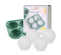 Golf Ball Ice Cube Tray/Flexible Silicone Ice Mould with Lid/Makes 4 Ice Golf Balls Gift for Men Golf Lovers