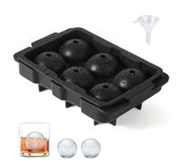 Golf Ball Ice Maker, Sphere Ice Cube Maker Silicone Round Ice Ball Maker Can Make 6 Large Ice Balls Golf Gift for Cocktails Coffee Whiskey Lovers