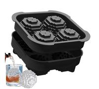 Golf Ball Ice Mold, Easy Release Silicone 4 Golf Shapes Soft Freezer, Large Round Ice Ball Maker Mold, for Maker Cocktails Vodka Juice Fruit Jelly Chocolate Vanilla Sauce Pudding