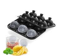 Golf Ball Ice Mold with Funnel Lid, 2.2in Funny Shaped Round Ice Cube Tray for Cocktails, Whiskey, Golf Gifts Ice Ball Maker (6hole) Sphere Ice Cube for Coffee