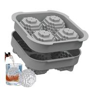 Golf Ball Ice Molds | Easy Release Silicone 4 Shape Golf for Soft Freezer | Silicone Ice Cube Tray | for Cocktails Tequila Juice Fruit Jelly Chocolate Vanilla Sauce Pud