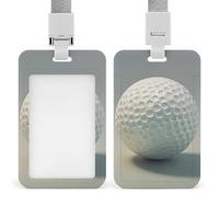 Golf Ball Id Badge Holder with Lanyard, Clear Vertical Card Protector Waterproof, Breakaway Safety Neck Strap, Heavy Duty Name Tag Holder for Nurse Teacher Officer Staff Women Men