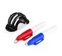 Golf Ball Marker Stencil, Golf Ball Alignment Marking Tool - Quick Dry Waterproof Line Marker Tool | Clear Footprint Alignment Tool with 2 Pen