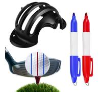 Golf Ball Marker Tool - Quick Tupper Ink, Waterproof Design | Clear Line Imprint Guide, Precision Alignment Kit with Pens for Swing Accuracy, Focus and Golfer Gift Use