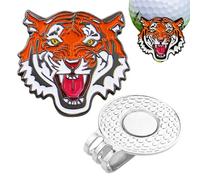 Golf Ball Marker - Unique Tiger Design, Secure Cap Clip Accessories, Clamp with Magnetic Removable Ball Marker Holder, Holder Clip for Men and Women, Golf Course, Tournament, Practice Game