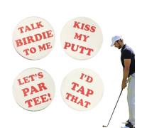 Golf Ball Markers - 4PCS Funny Novelty Clip Markers, Humorous Hat Accessories for Golfers, Adults Men Women | Durable Acrylic Small Size Golf Accessories, Pun Design for Course Play