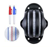 Golf Ball Markers, Golf Ball Line Marker Tool with 2 Color Waterproof Pens, Fade-Resistant Golfs Alignment Kit, Drawing Stencil for Putting, Balls Marking Alignment Tool for Beginners and Pros