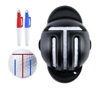 Golf Ball Markers, Golf Ball Line Marker Tool with 2 Color Waterproof Pens, Fade-Resistant Golfs Alignment Kit, Drawing Stencil for Putting, Balls Marking Alignment Tool for Beginners and Pros