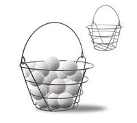 Golf Ball Metal Range Basket Golfball Container with Handle, Holds Contain 50 Balls, Golf Ball Storage Basket for Schools, Golf Courses, Country Clubs, Driving Ranges (S 40cm /