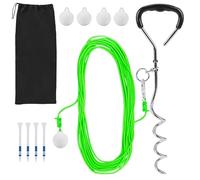 Golf Ball on a String Golf Training Tool Golf Swing Trainer | 65 Feet of Ball Flight Feedback | 4 Replaced Golf Balls | 4 Golf Stakes | Backyard Golf Practice at Home or Park Suitable for All Ages.