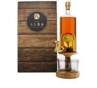 Golf Ball on Tee Decanter with Tap & Two Glasses