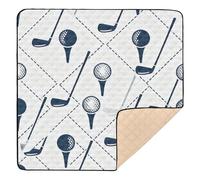 Golf Ball Pattern White and Blue Soft Padded Baby Play mat Activity Gym for Indoor Outdoor Non-Toxic Foldable Infant Play Mat for Baby Toddler Infant, 50'' x 50''