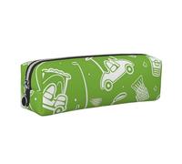 Golf Ball Pencil Case for Boys Girls Sport Doodle Leather Pen Pouch Holder for School Office Travel Portable Stationery Organizer Makeup Bag Silver Zip