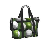 Golf Ball Print Travel Hand Bag Women Men Shoulder Strap Tote for Weekend Getaway Gym Vacation