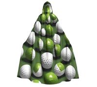 Golf Ball print Unisex Medieval Viking Hooded Cape Cloak for Halloween Cosplay, Christmas Party Costume Outfits