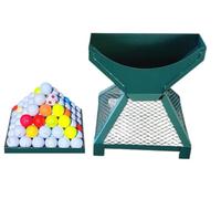 Golf Ball Pyramid Stacker and Tray (Set), Large Capacity 141 Balls, Color Green, Material Steel, Heavy Duty, (Balls not Included).