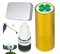 Golf Ball Stamp Kit - Reusable Metal Golf Stamp with Refillable Ink | Identify Ball, Marking Stencil and Marker for Dad Boyfriends Golfer Gift