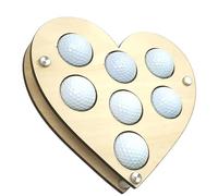 Golf Ball Stand Holder, Golf Ball Display Case, Golf Ball Display Case 9X8 Inch Display Rack Wooden Golf Ball Stand Holder, Torched Golf Ball Display Space Saving Heart Shaped Wall Rack for Golfers