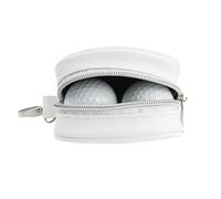 Golf Ball Storage Bag - PU Leather Sports Equipment Organization Accessories, Golf Tee Bag for Men Player Father Dad Husband Him Golfer