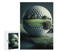 Golf Ball with Green, 300 PCS Decorative Jigsaw for Grown-Ups, Gift for Winter Evenings, for Mindful Indoor Entertainment