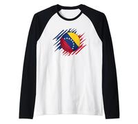 Golf Ball With The Flag Of Venezuela Raglan Baseball Tee
