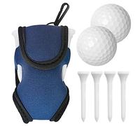 Golf Balls and Tees Pouch Bag Holder Waist Carrier Case with 2 4 for Training Exercise Practice Soft Diving Cloth Elastic Adhesive Fastener Tape Easy Carry Hanging Clip Lightweight Portable Compact