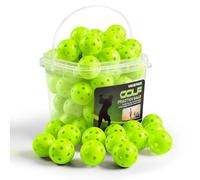 Golf Balls Plastic Practice Soft Training Bright Coloured Value 50 Pack with Bucket,Golf Balls Exercise Durable Lightweight Indoor Outdoor for Men Women Garden Home (Green)