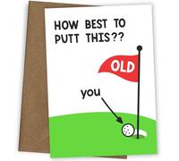 Golf Birthday Card for Men, Funny Bday Greeting for Dad Grandad Uncle Husband, 30th 40th 50th 60th 70th 80th Age Milestone