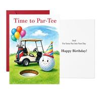 Golf Birthday Card for Men with Envelope, Humorous Par-Tee Greeting Card | Funny Golf Themed Card for Husband Dad Brother, Golfers Birthday Gift with Red Envelope
