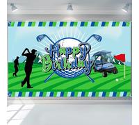 Golf Birthday Party Decoration Golf Happy Birthday Backdrop Photo Booth Banner Photography Background for Golf Sports Themed 210X150cm