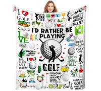 Golf Blanket Gifts Merch for Men Women Soft Flannel Golfing Theme Decor Blanket Bedding Gifts for Golf Lovers Boys Girls Men Women 60"X50"