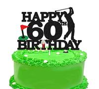 Golf Cake Toppers,60th Happy Birthday Cake Toppers,Golf 60th Happy Birthday Cake Decorations for Golf and 60th Themed Birthday Party