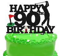 Golf Cake Toppers,90th Happy Birthday Cake Toppers,Golf 90th Happy Birthday Cake Decorations for Golf and 90th Themed Birthday Party (90)