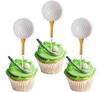 golf cake toppers,golf cake decorations-RKMYTR 40 Pack Golf Cupcake Toppers - Pre-Assembled Golf Party Decorations for Birthdays, Baby Showers & Sports Events (1.4x5.1 Inch, Durable Paper Design)
