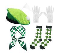 Golf Cap Beret Set, Golf Theme Cap, Golfer Costume Hat, with Lightweight & Comfortable, Hilarious Golf Design, 30x30cm, for Outdoor, Women, Men, Golfer, Festival, Halloween, Party