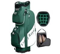 Golf Cart Bag:14 Way Full Length Divider Top Lightweight with Cooler Handles Rain Cover and Golf Shoe Bag Green (Dark Green)