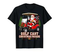 Golf Cart Christmas Parade Funny Santa Riding Golf Cart Value Graphic T-Shirt, Men, Black, M