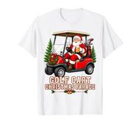 Golf Cart Christmas Parade Funny Santa Riding Golf Cart Value Graphic T-Shirt, Men, White, M