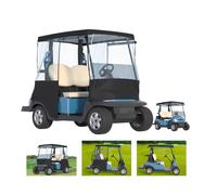 Golf Cart Cover, For 2 Seater, Driving Use, 4 Sides Rolled Up, Waterproof, Windproof, Dustproof, 600D Waterproof Oxford Cloth, Super Transparent EVA, For Club Car Precedent/Tempo/ Onward, EZGO