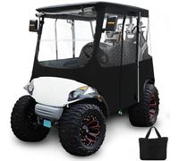 Golf Cart Deluxe Driving Enclosure 2-Passenger for Yamaha 2007-2016 G29/Drive/2017-Up Drive2,Heavy Duty 600D Waterproof Rain Cover with 4-Sided Clear Windows-Roll Up All Side&Tri-Zipper Door Design