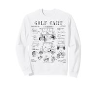 Golf Cart Golfer Funny Old Vintage Patent Drawing Print Sweatshirt