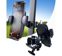 Golf Cart Phone Holder for EZGO/Club Car/Yamaha, Strong Alloy Clip, 360° Rotatable, Easy Access & Removal, Golf Caddy Mount for iPhone, Must-Have Golf Accessories