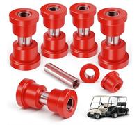 Golf Cart Rear Leaf Spring Bushing Kit for EZGO TXT/Medalist 1994-Up & Club Car DS 1981-Up, Polyurethane Bushings and Seamless Sleeves Replacement OEM# 70289-G01 70291-G02 1015583 1012303 Red
