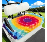 Golf Cart Seat Covers Club Car Golf Cart Accessories, Colorful Golf Carts Seat Towel Blanket, Tie Dye Golf Seat Covers for Club Car and More 2-Seat Golf Cart Decorations Gifts for Dad Golfer, 52"x 32"