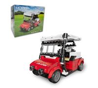Golf Cart Toy Building Set for Adults Compatiable with Lego Golf - Golf Party Decor, Desk Decor, Gag Golf Gift, Complete with Display Cover (red)