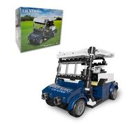 Golf Cart Toy Building Set for Adults Compatiable with Lego Golf - Golf Party Decor, Desk Decor, Gag Golf Gift, Complete with Display Cover (blue)