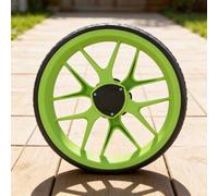 Golf Cart Wheel 10 inches 255mm Diameter for Push Pull Trolleys Compatible with 10mm Axle Plastic Housing and EVA Foam Outer Layer (Green)