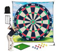 Golf Chip Game Set, Dart Pattern Golf Game Mat with 16 Balls, Training Aid Equipment Indoor Outdoor for Adults Kids (180 * 180cm)